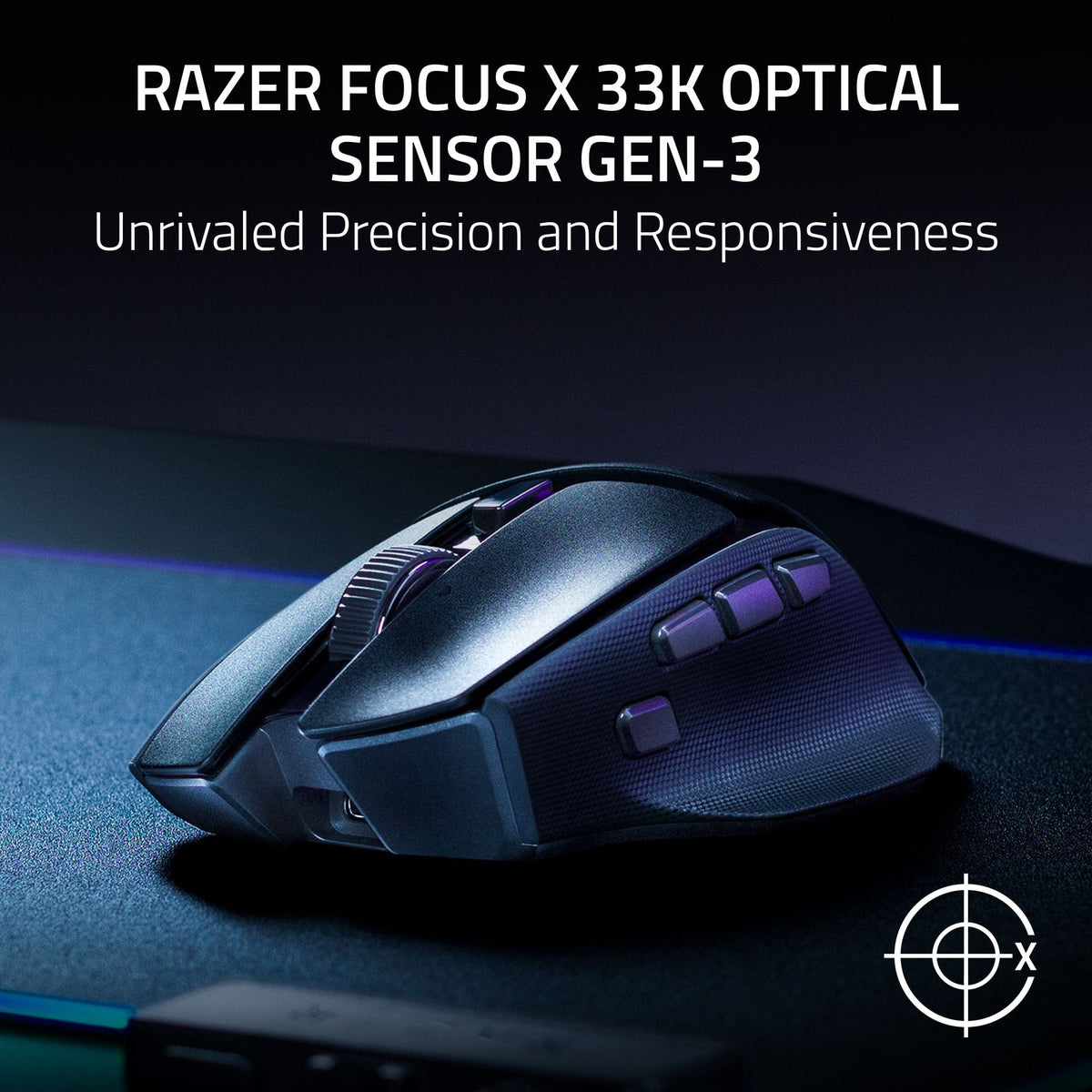 Razer - Basilisk V4 HyperSpeed Ergonomic Gaming Mouse with Chroma RGB Underglow - Wireless - Black
