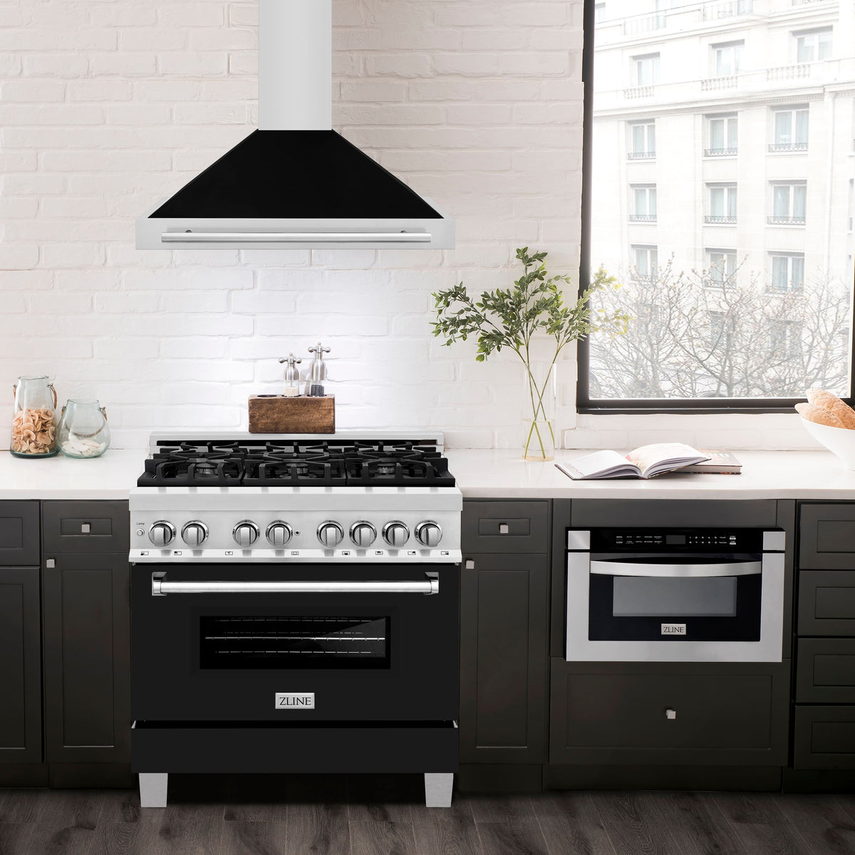 ZLINE - 36 inches - Externally Vented - Wall Range Hood - Black Matte