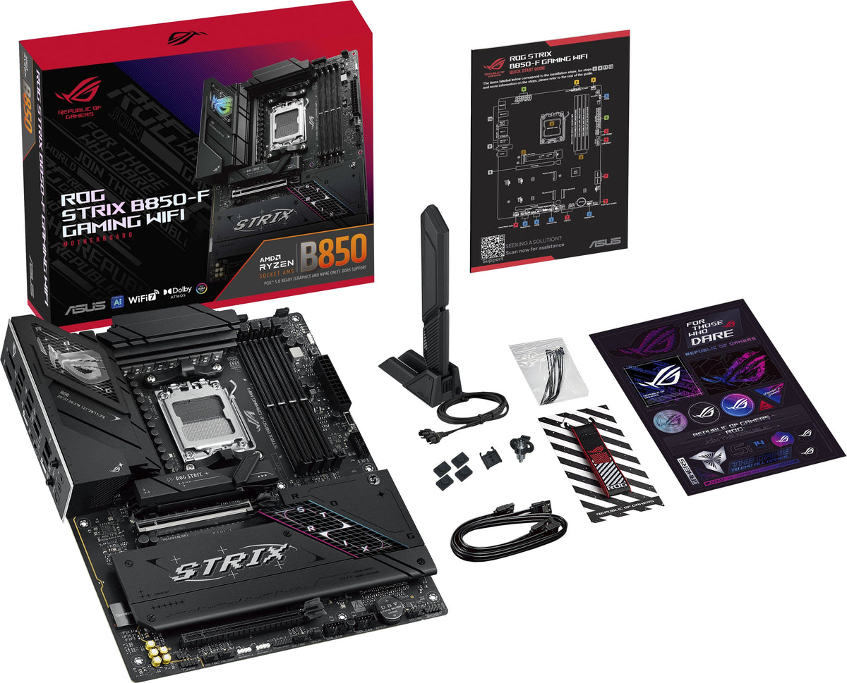 ASUS - ROG Strix B850-F GAMING WIFI (Socket AM5) AMD B850 ATX DDR5 Wi-Fi 7 Motherboard - Black
