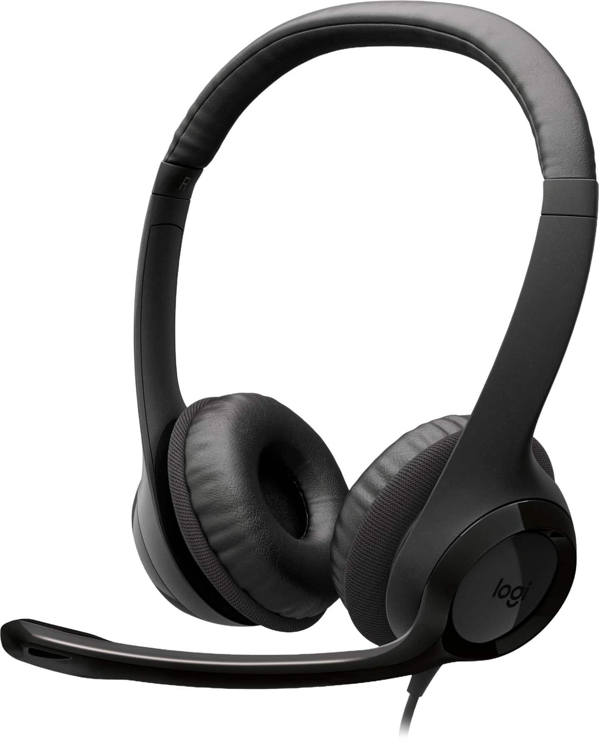 Logitech - H390 Wired USB-C On-Ear Stereo Headphones with Noise Canceling Microphone - Black