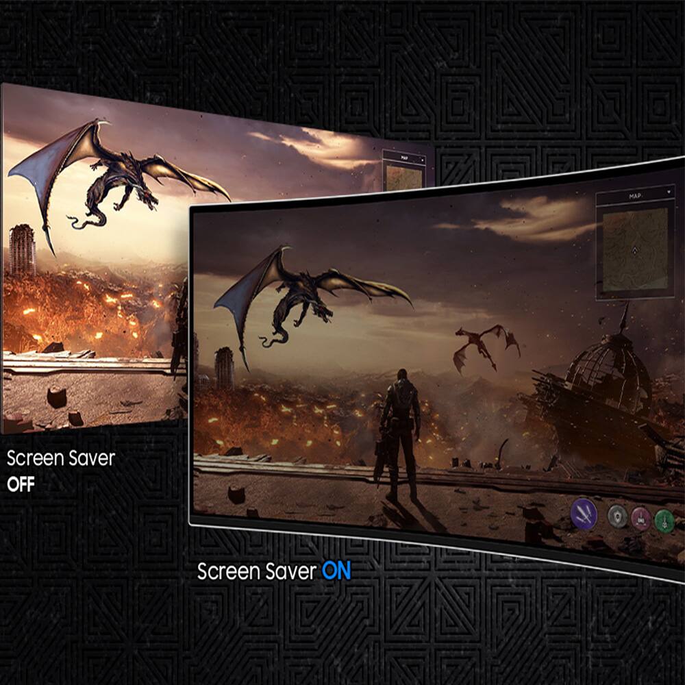 Samsung - 49" Odyssey OLED G9 Curved Dual-QHD 240Hz FreeSync Prem Pro and G-Sync Compatible Smart Glare Free Gaming Monitor - Silver