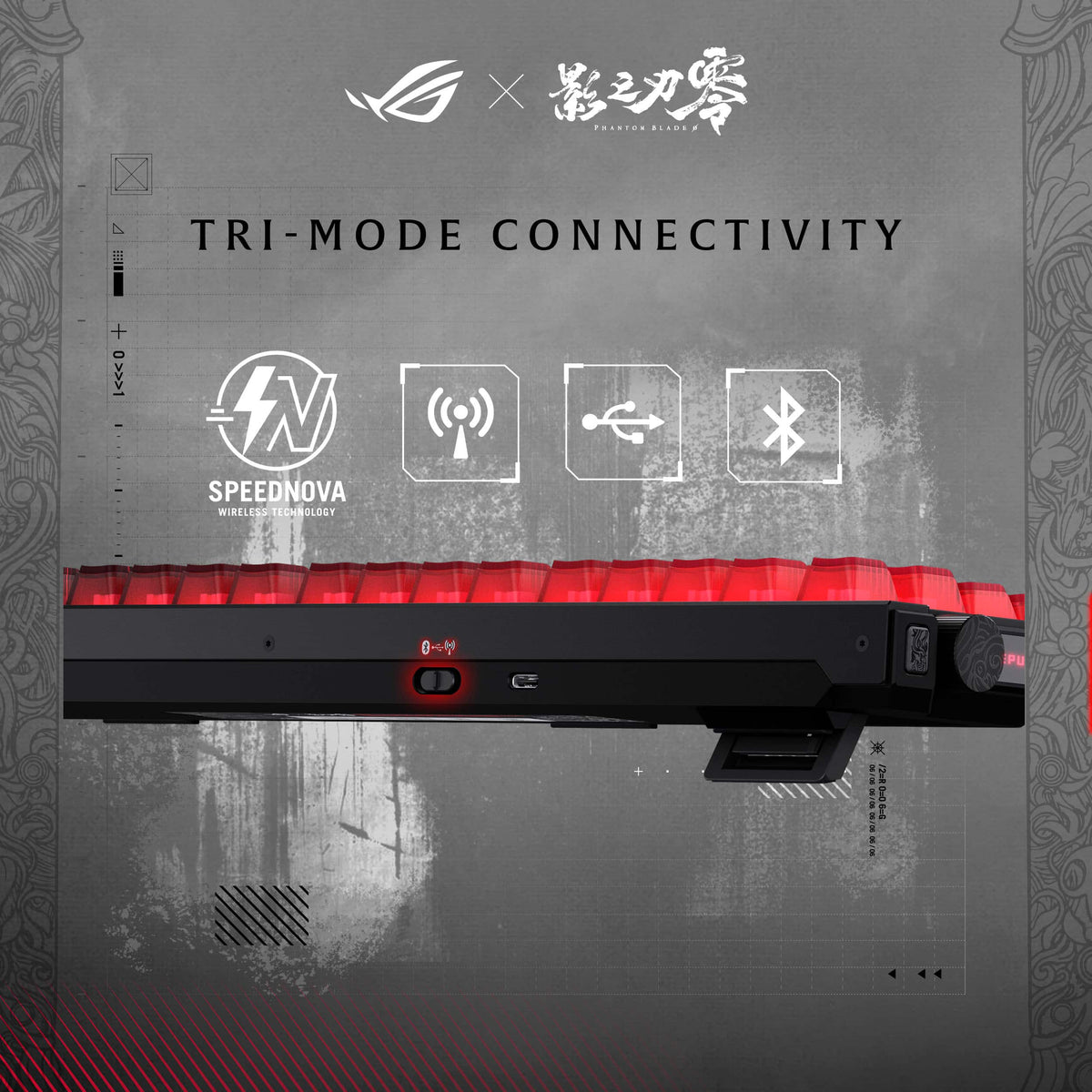 ASUS - ROG Strix Morph 96% Wireless Mechanical RGB Gaming Keyboard with Hot-Swappable ROG NX Snow Switches - Phantom Blade Zero Edition