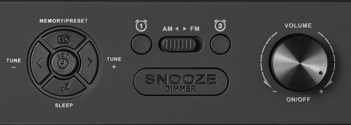 Insignia™ - Digital AM/FM Dual Alarm Clock with 4-Level Dimmer - Black