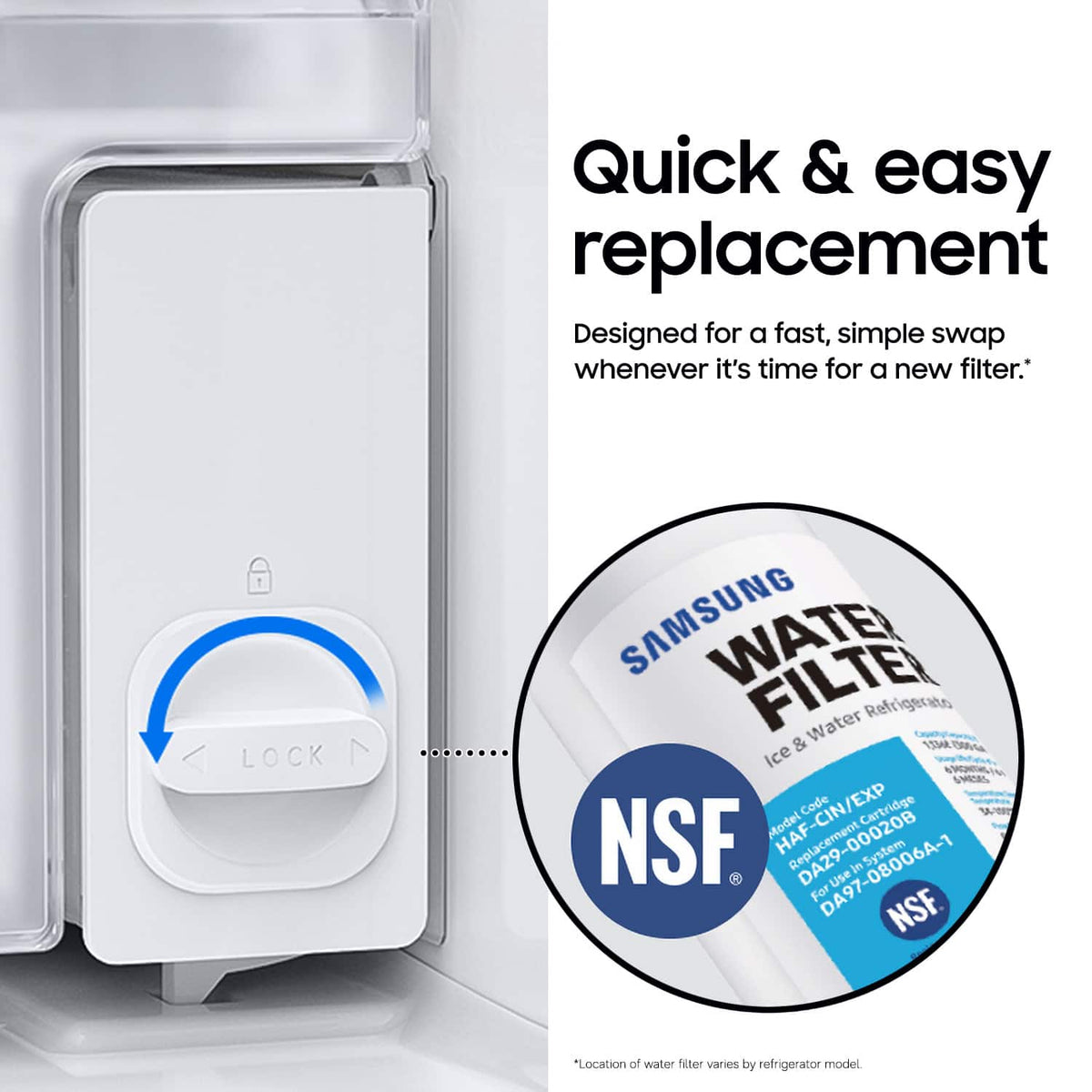 Water Filter for Select Samsung Refrigerators - White