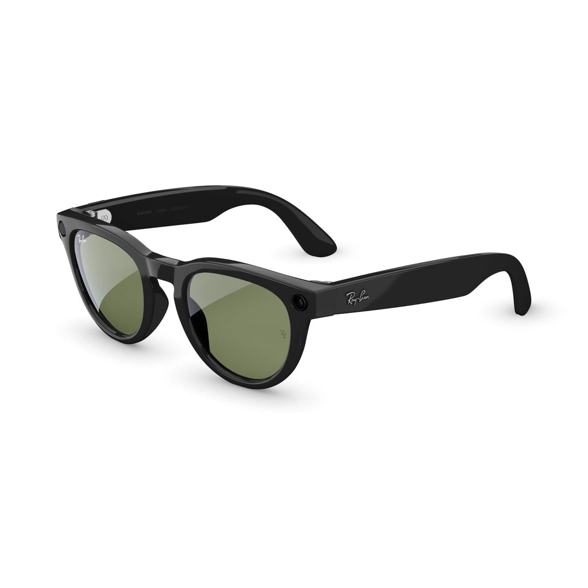 Ray-Ban Meta - Headliner (Gen 2) glasses with Meta AI, Audio, Photo, Video Compatibility - Green lenses - Shiny Black