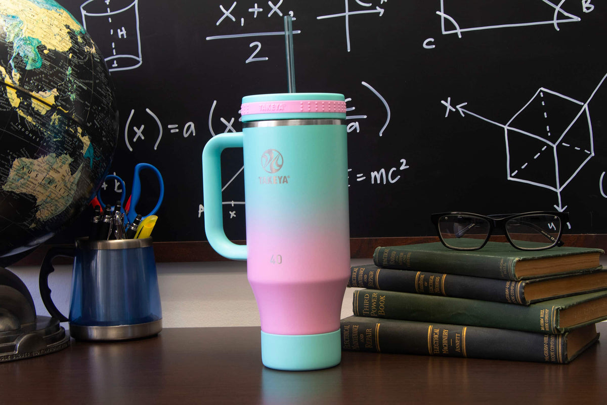 Takeya - 40-oz. Straw Tumbler with Handle - Ombre Dream