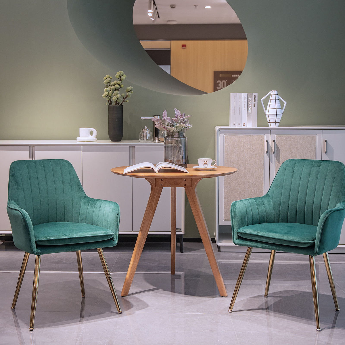 Sillas de comedor modernas de respaldo medio