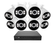 Swann - AdvancedX Wired NVR 4K Security Camera System 16 CH, 8 PoE Outdoor Cameras, 2TB, Color Night Vision, Motion Detect - White
