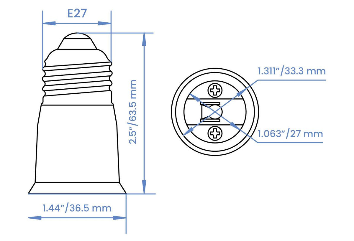 Lorex - E27 Socket Extension 2.5" (63.5mm) length