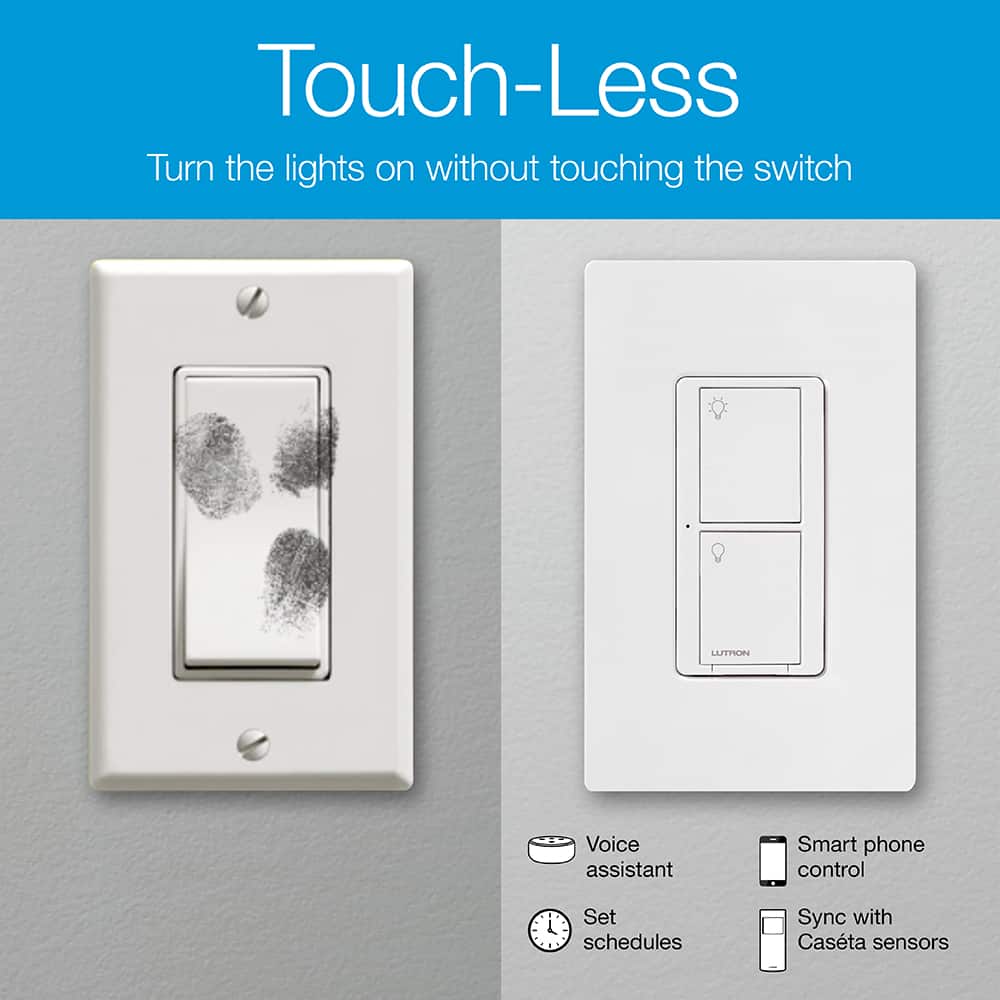 Lutron - Caseta Smart Switch Kit with Remote 3-Way (2 Points of Control) - White
