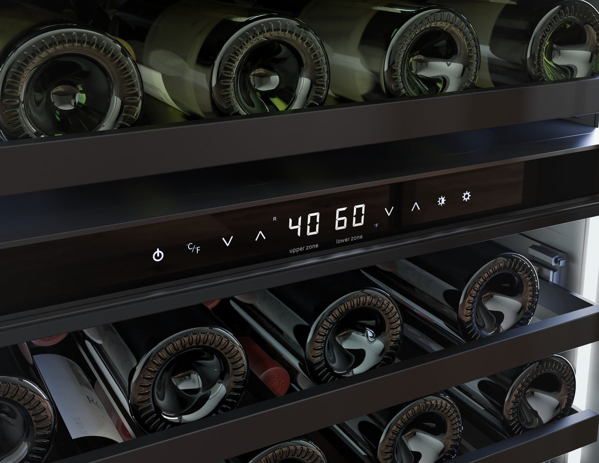Zephyr - Presrv 24 in. 45-Bottle Dual Zone Panel-Ready Wine Cooler - Panel Ready + Glass