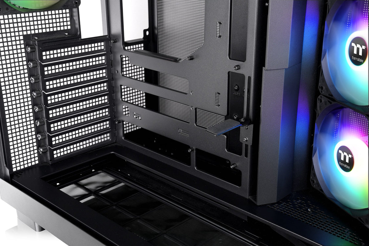 Thermaltake - View 380 XL TG ARGB Dual-Chamber Chassis with Hidden-Connector Motherboard Support ATX Mid Tower PC Case - Black