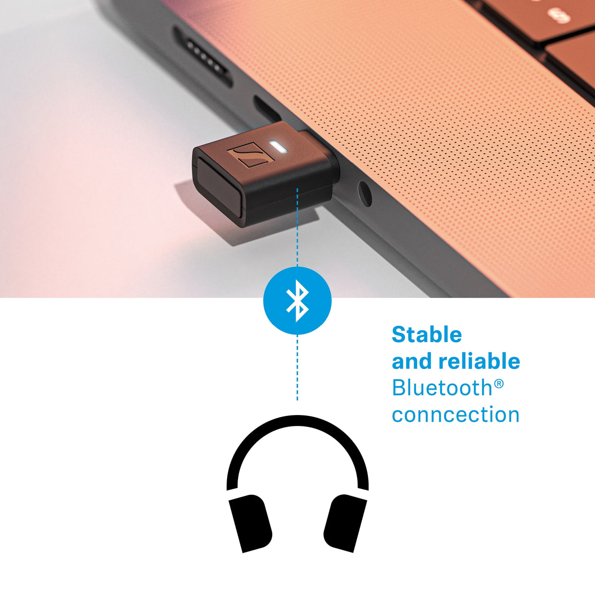 Sennheiser - BTD 700 Bluetooth USB Dongle - aptX Lossless, Auracast, Plug & Play Audio Transmitter for Headphones - Black
