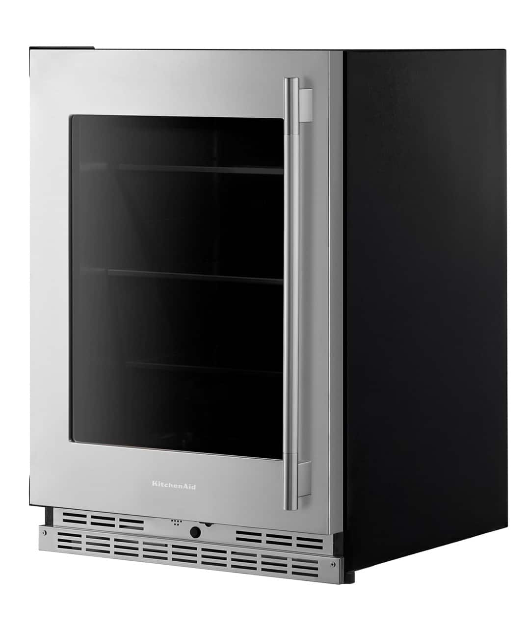 KitchenAid - 5.2 Cu. Ft. Undercounter Refrigerator Glass Door and Shelves with Metallic Accents - PrintShield Stainless Finish