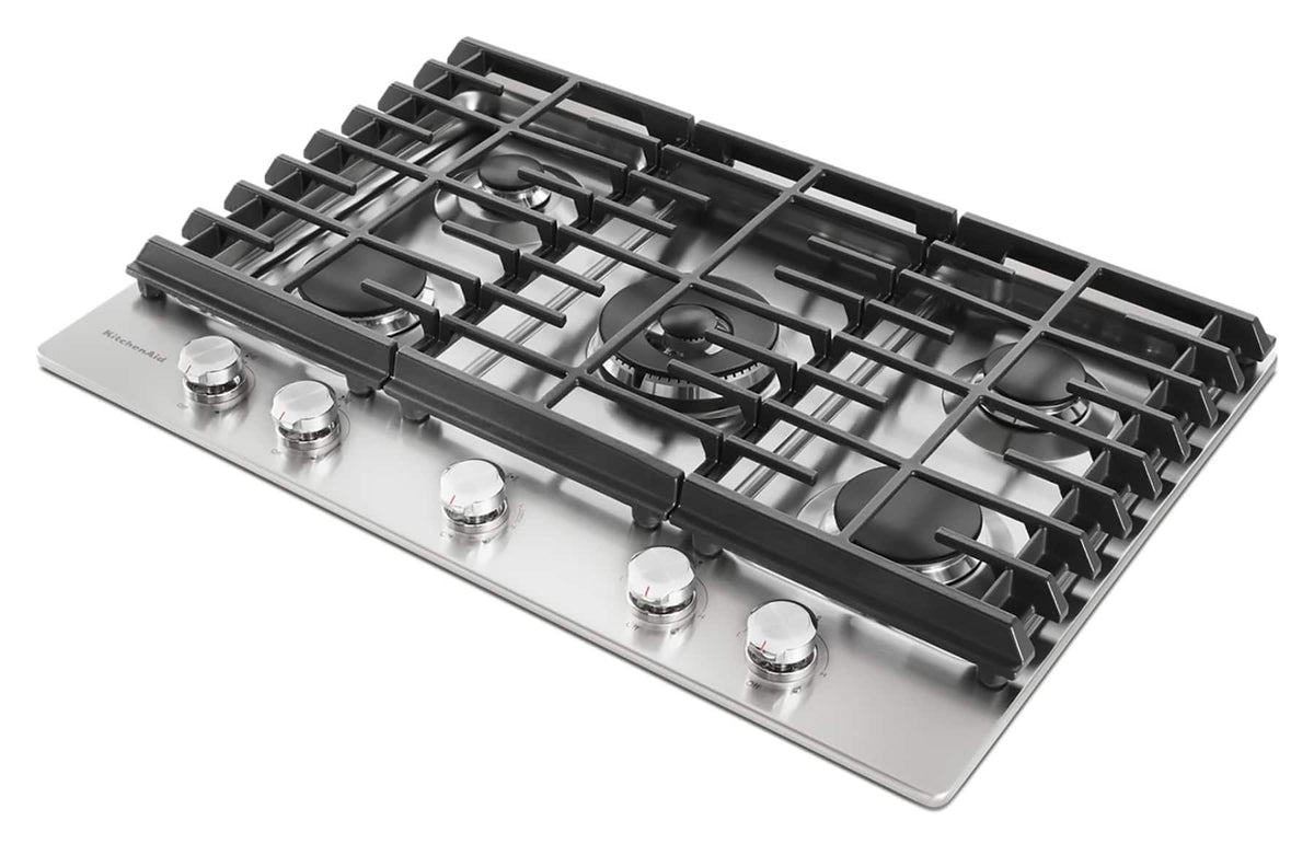 KitchenAid - 30 in. Wide 5 burners Built-In Gas Cooktop - Stainless Steel