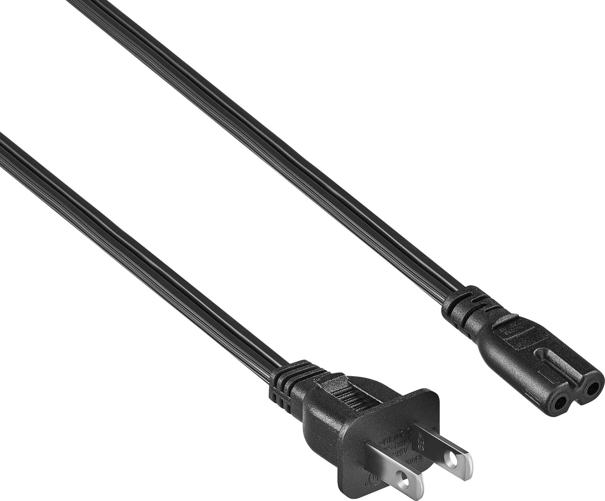 Best Buy essentials™ - 12' 2-Slot Non-Polarized Power Cord - Black