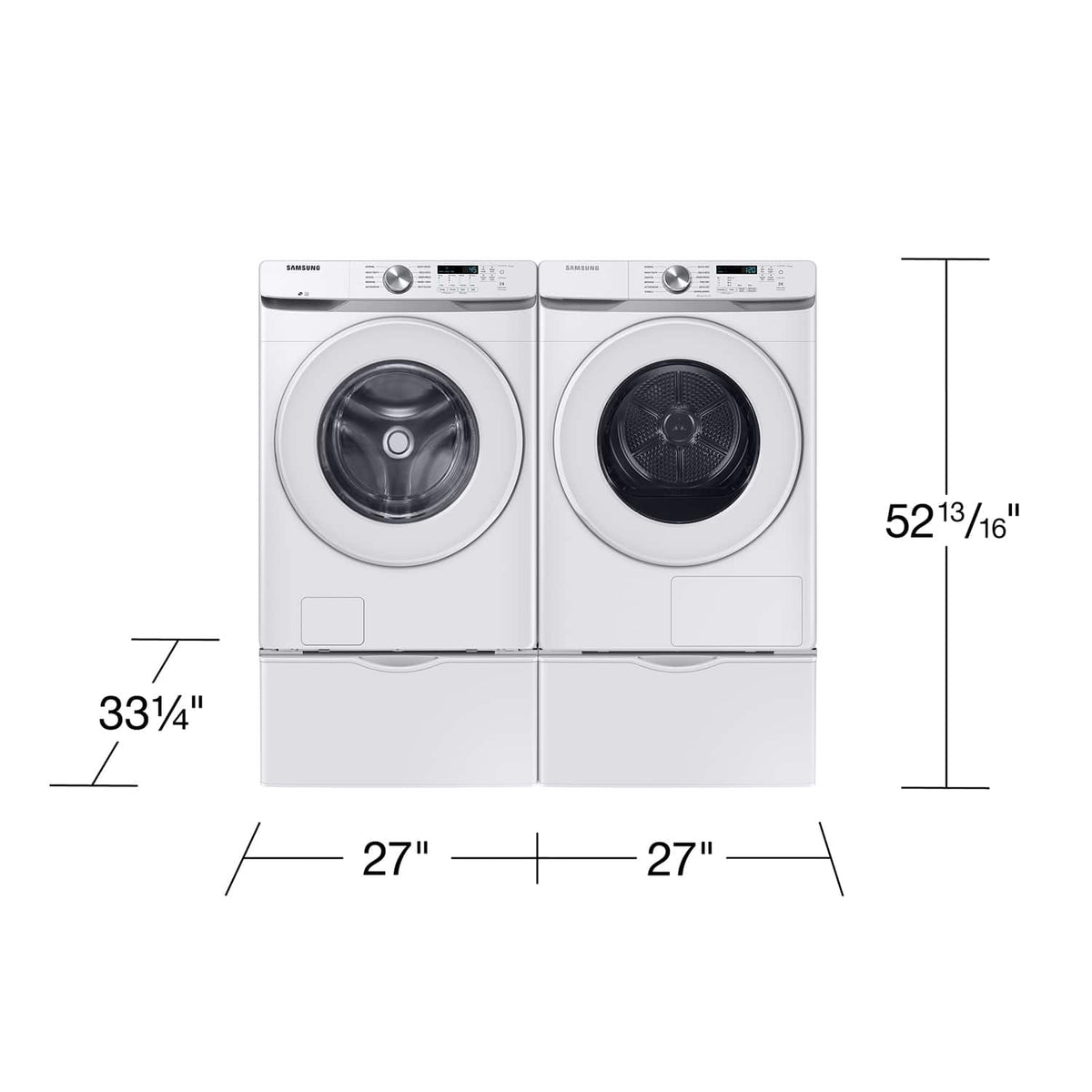 Samsung - 7.5 Cu. Ft. Stackable Smart Ventless Hybrid Heat Pump Electric Dryer with Sensor Dry - White