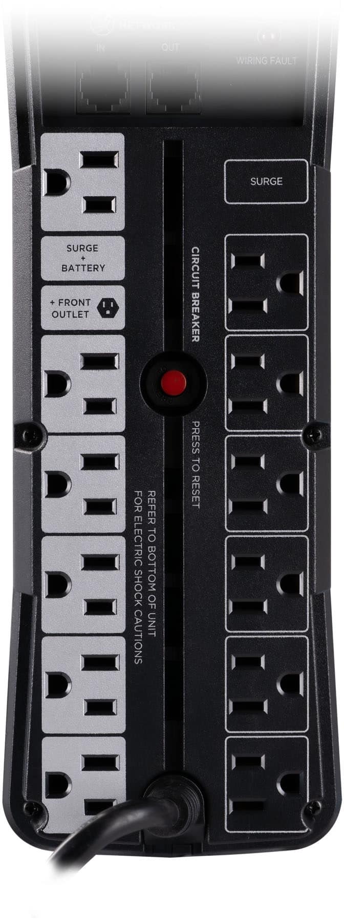 CyberPower - GX150C2 Gaming UPS Battery Backup with RGB Lighting, Sine Wave Output, and USB Charging Ports - Black