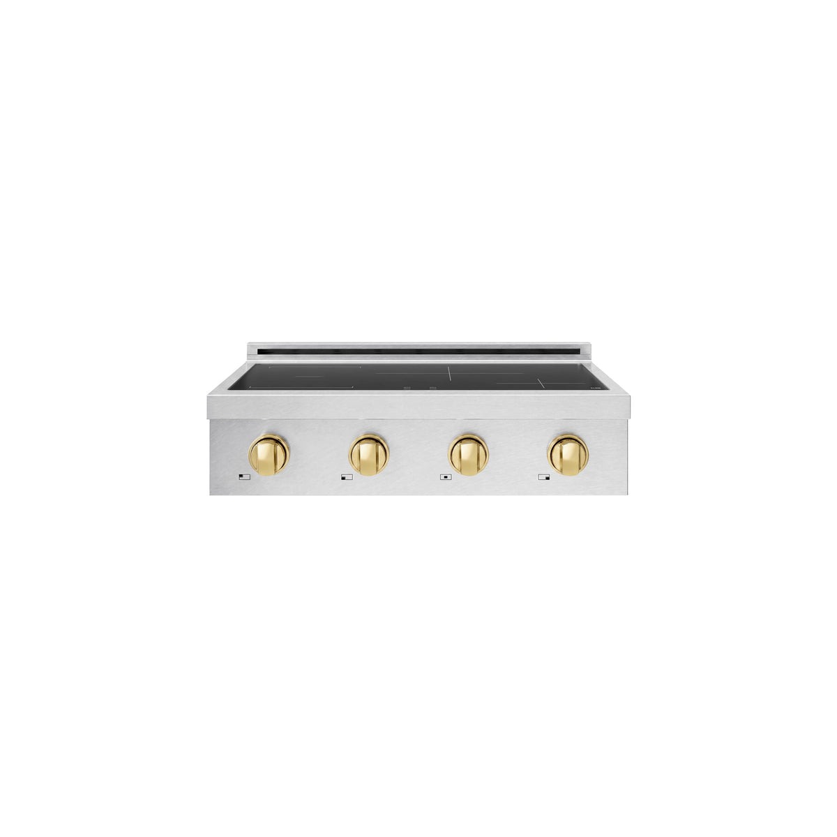 ZLINE - Autograph 30 in. Paramount Built-in Induction Rangetop with 4 Element Cooktop in Satin Steel & Polished Gold Accents - Satin Stainless Steel