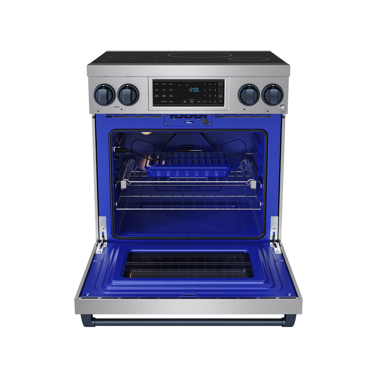 Gordon Ramsay Series by Thor Kitchen 4.8 Cu. Ft Freestanding Induction Range with Navy Blue Hardware - Stainless Steel