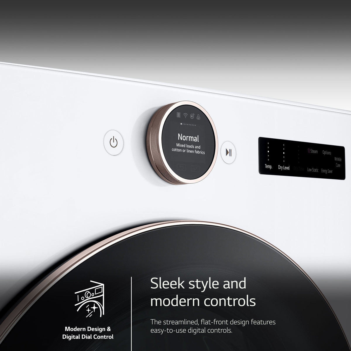 LG - 7.4 Cu. Ft. Stackable Smart Gas Dryer with Steam and Sensor Dry - White