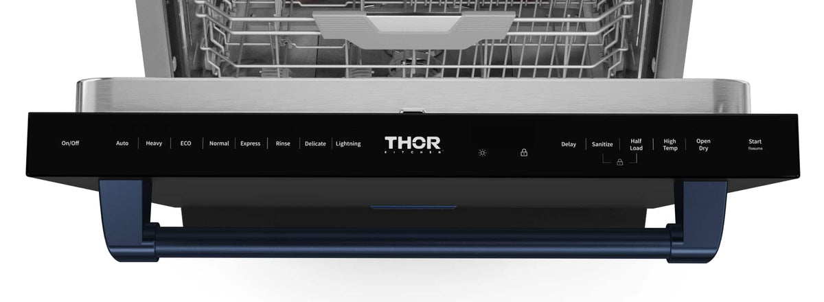 Gordon Ramsay Series by THOR Kitchen 24 Inch Dishwasher with Navy Blue Hardware - Black