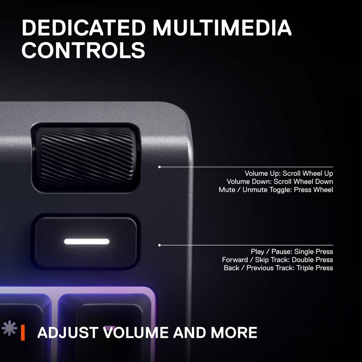 SteelSeries - Apex 3 Full Size Wired Membrane Whisper Quiet Switch Gaming Keyboard with 10 zone RGB Backlighting - Black