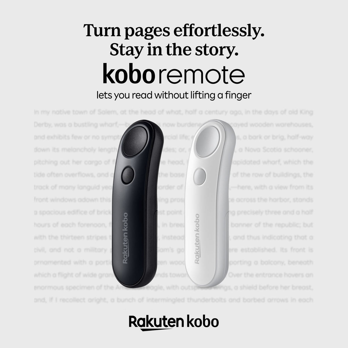 Remote- Page Turner-Compatible with Kobo eReaders-Hands Free Reading - Black
