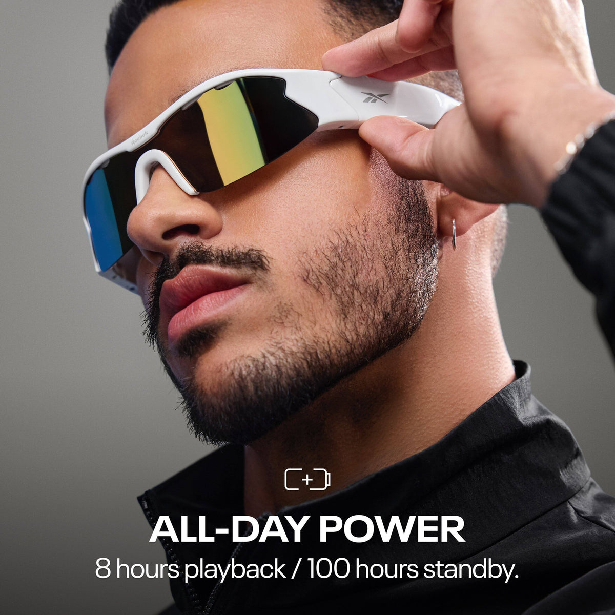 Reebok Flash Smart Eyewear Powered by Lucyd - White/Iridescent