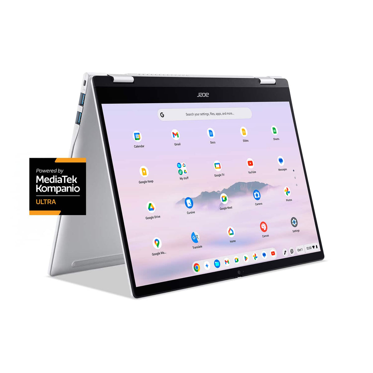 Acer - Chromebook Plus Spin 514 -14" WUXGA Touch Laptop with Google AI- MediaTek Kompanio Ultra-12GB RAM- UFS 256GB - Wi-Fi 7 - Platinum Silver