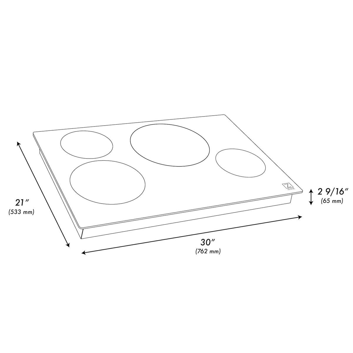 ZLINE - 30 in. Wide 4 Element Induction Cooktop (RCIND-30) - Black