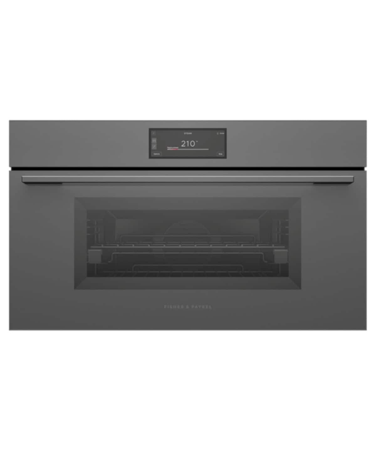 Fisher & Paykel - 30" 1.9 Cu. Ft. Single Combination Steam Oven, 6.8" Touchscreen - Compact - Minimal Grey - Gray