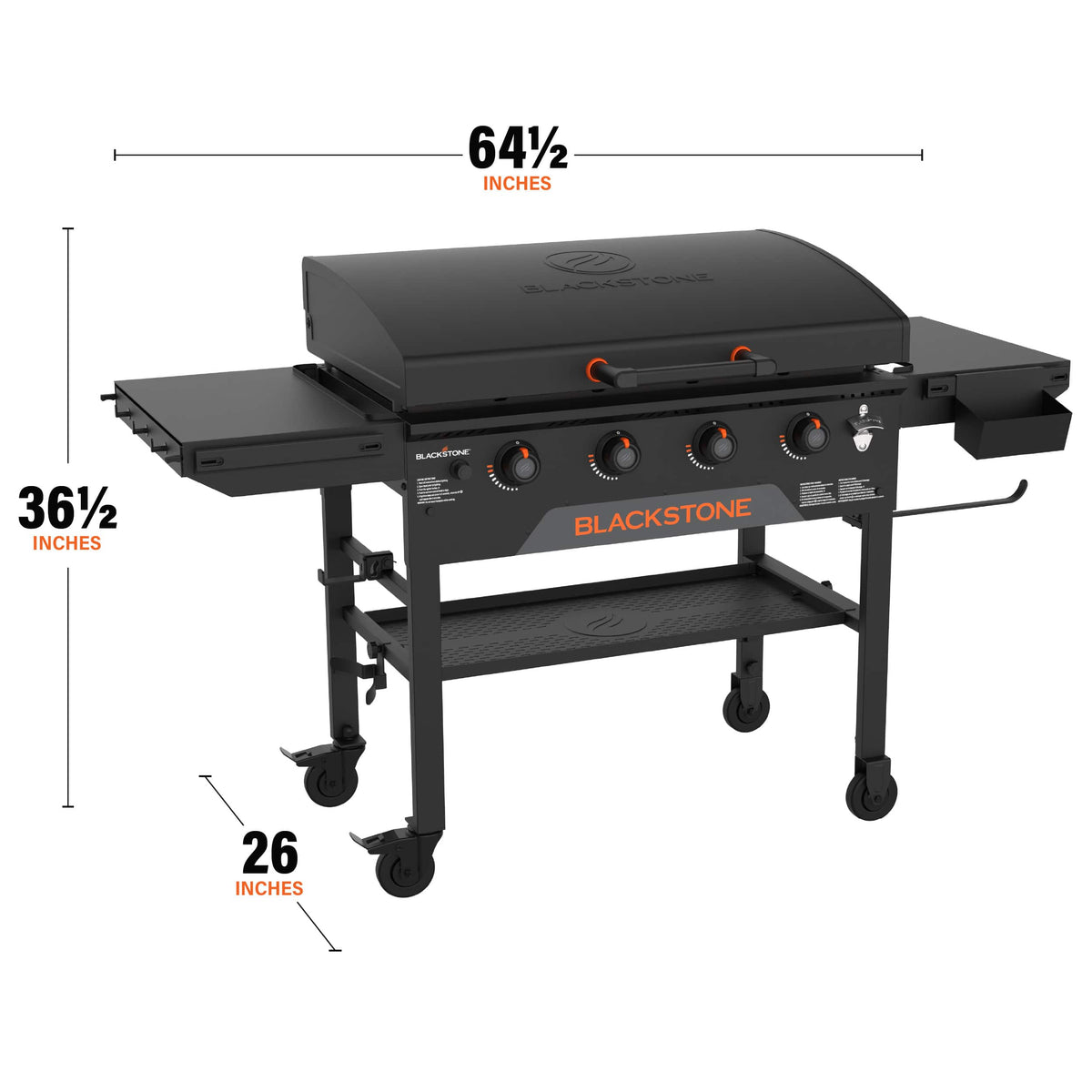 Blackstone - Original 36-in. Outdoor Omnivore Griddle with Hood and Folding Shelves - Black