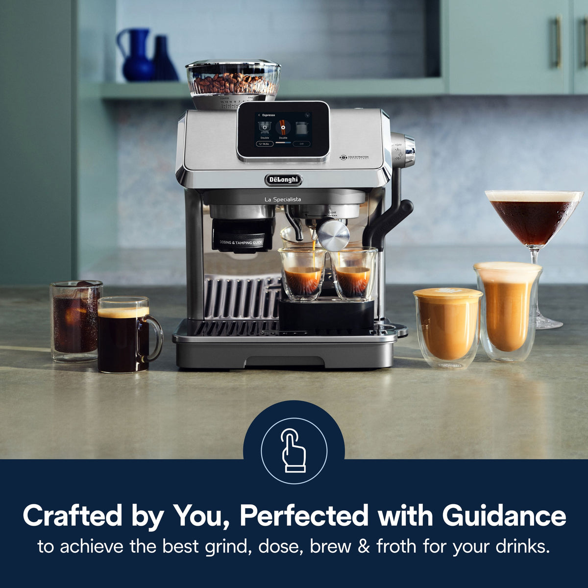 De'Longhi - La Specialista Touch Espresso Machine with Cold Brew & Automatic Frothing - Stainless Steel