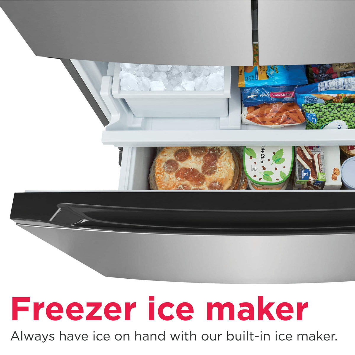Frigidaire - 35 in. Wide 20 Cu. Ft. Counter Depth French Door Refrigerator with Internal Water Dispenser - Fingerprint-Resistant Stainless Steel Look
