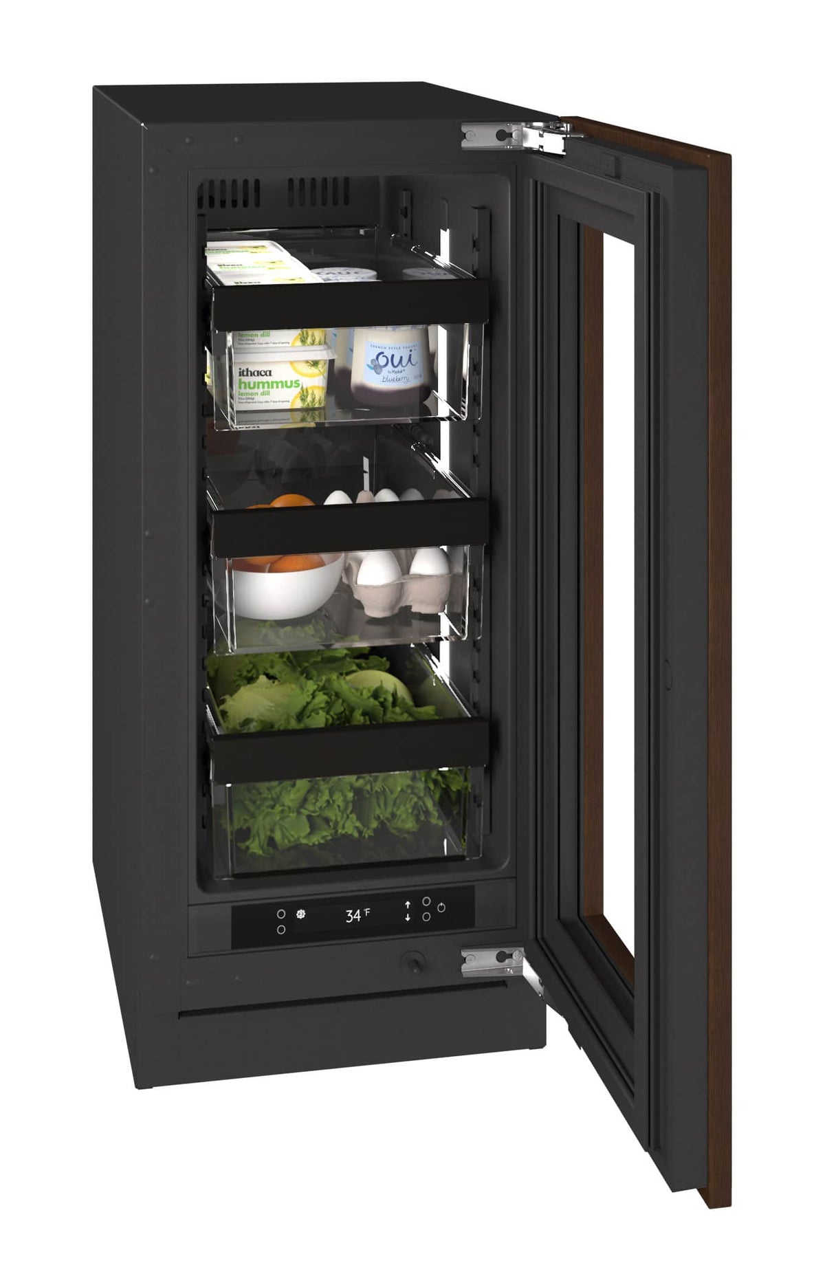 U-Line - 15"W. 2.8 Cu.Ft. Built-In Compact Refrigerator - Panel Ready Frame/Glass - Integrated Frame