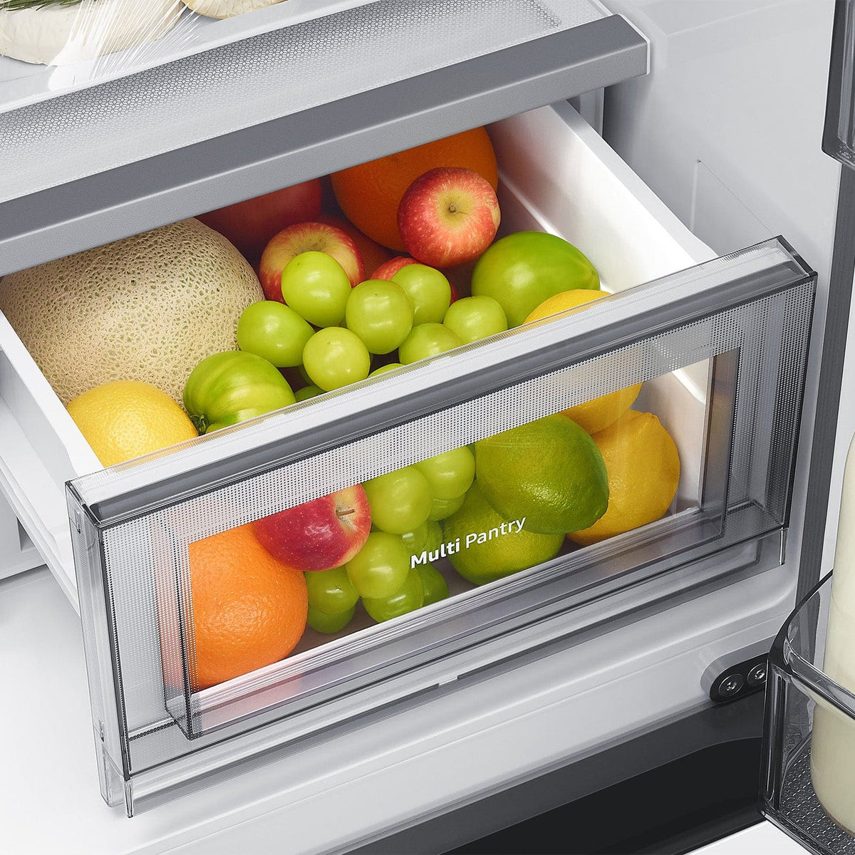 Samsung - 35 in. Wide Bespoke 22 cu. ft. Counter Depth 4-Door French Door Refrigerator with Zero Clearance Fit - White Glass