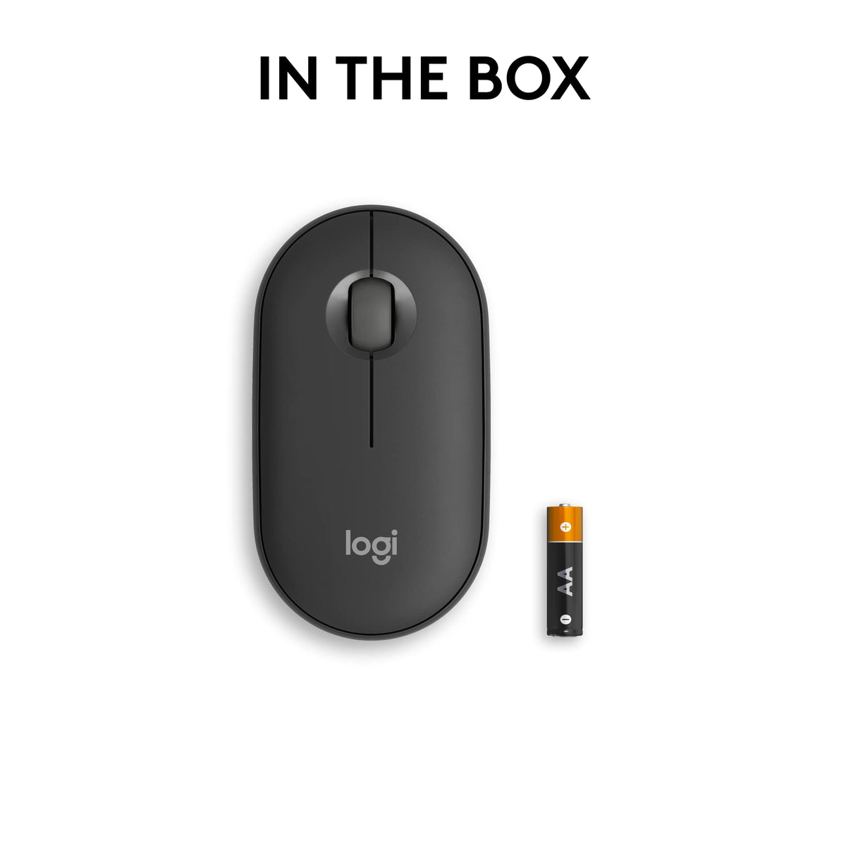 Logitech - Pebble Mouse 2 M350s Slim Lightweight Wireless Bluetooth Optical Silent Ambidextrous Mouse with Customizable Buttons - Wireless - Graphite