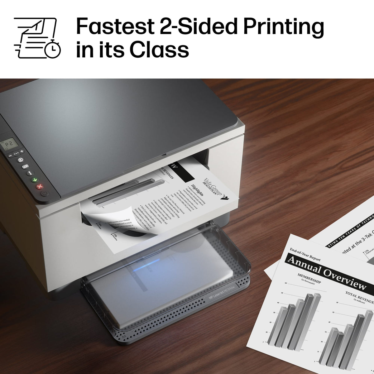 HP - LaserJet M234dw Wireless AI-Enabled Black-and-White Laser Printer - White & Slate
