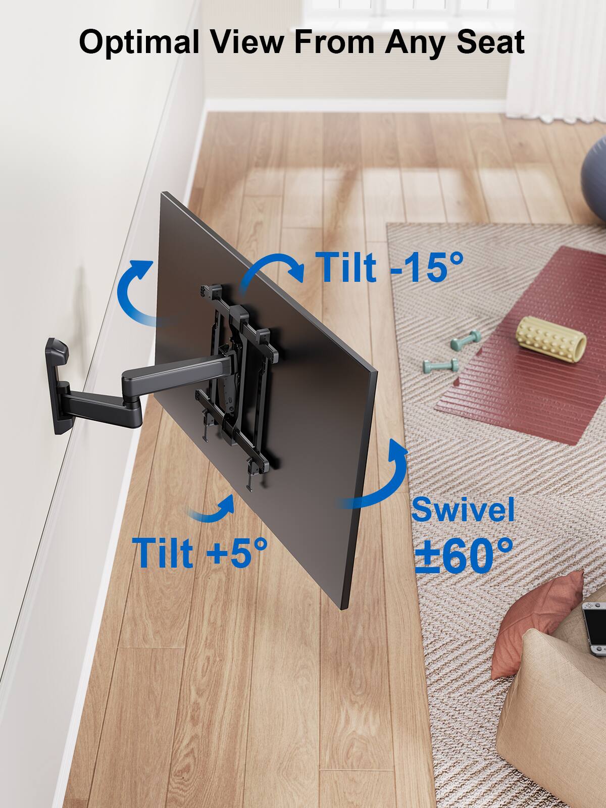 ErgoAV - 39"-65" Full Motion TV Mount - Black