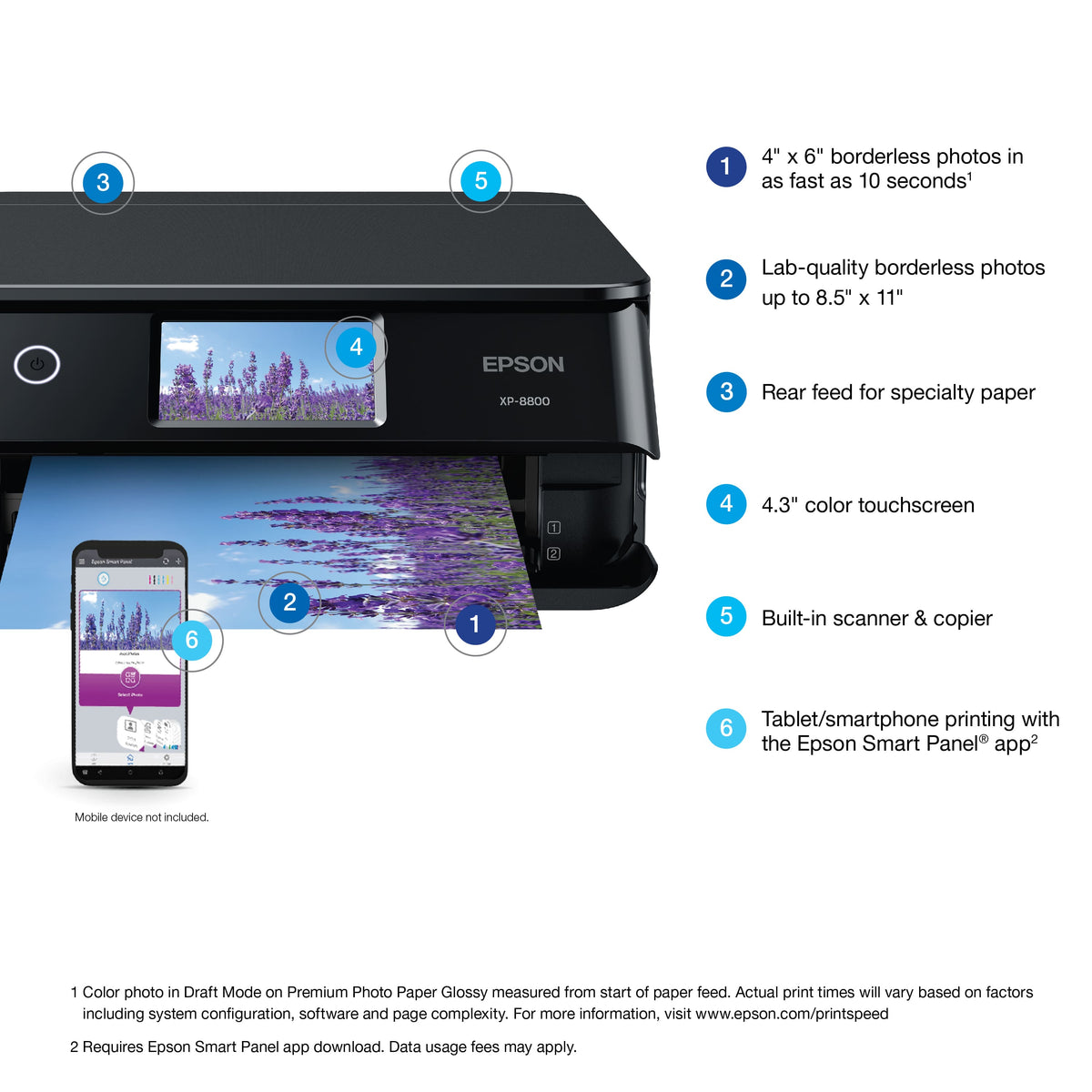 Epson - Expression Photo XP-8800 Wireless Color All-in-One Inkjet Printer - Black
