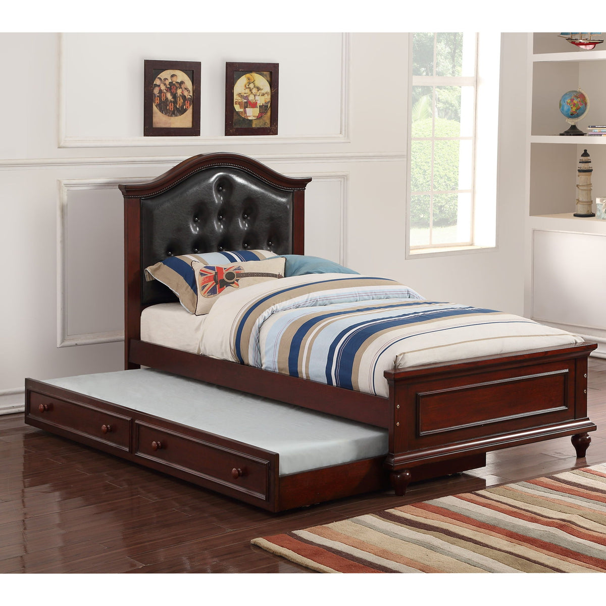 Cama de estilo contemporáneo con nido