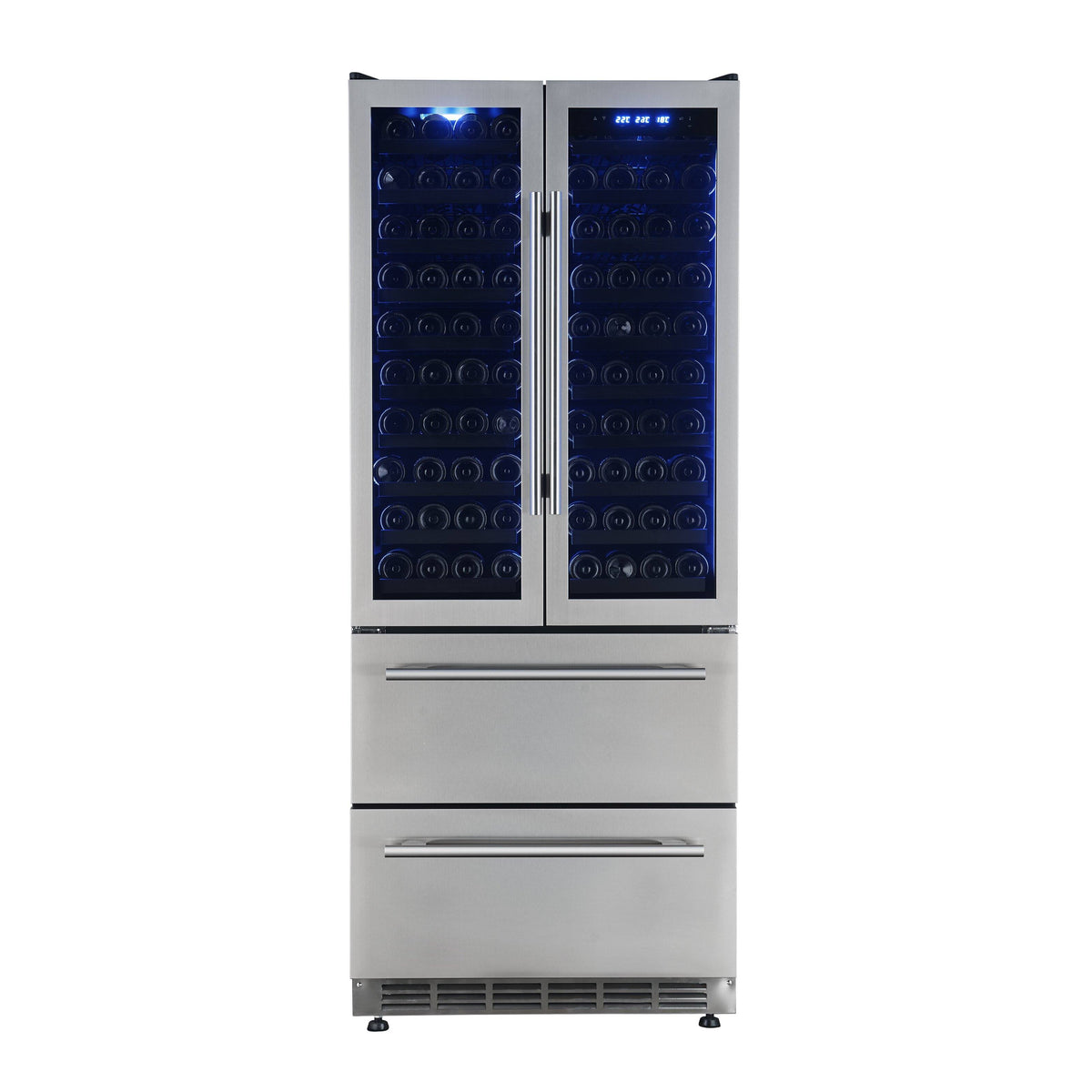 Forno Appliances - Campania 120-Bottle Built-In Dual Zone Wine Cellar & Beverage Cooler - Stainless Steel