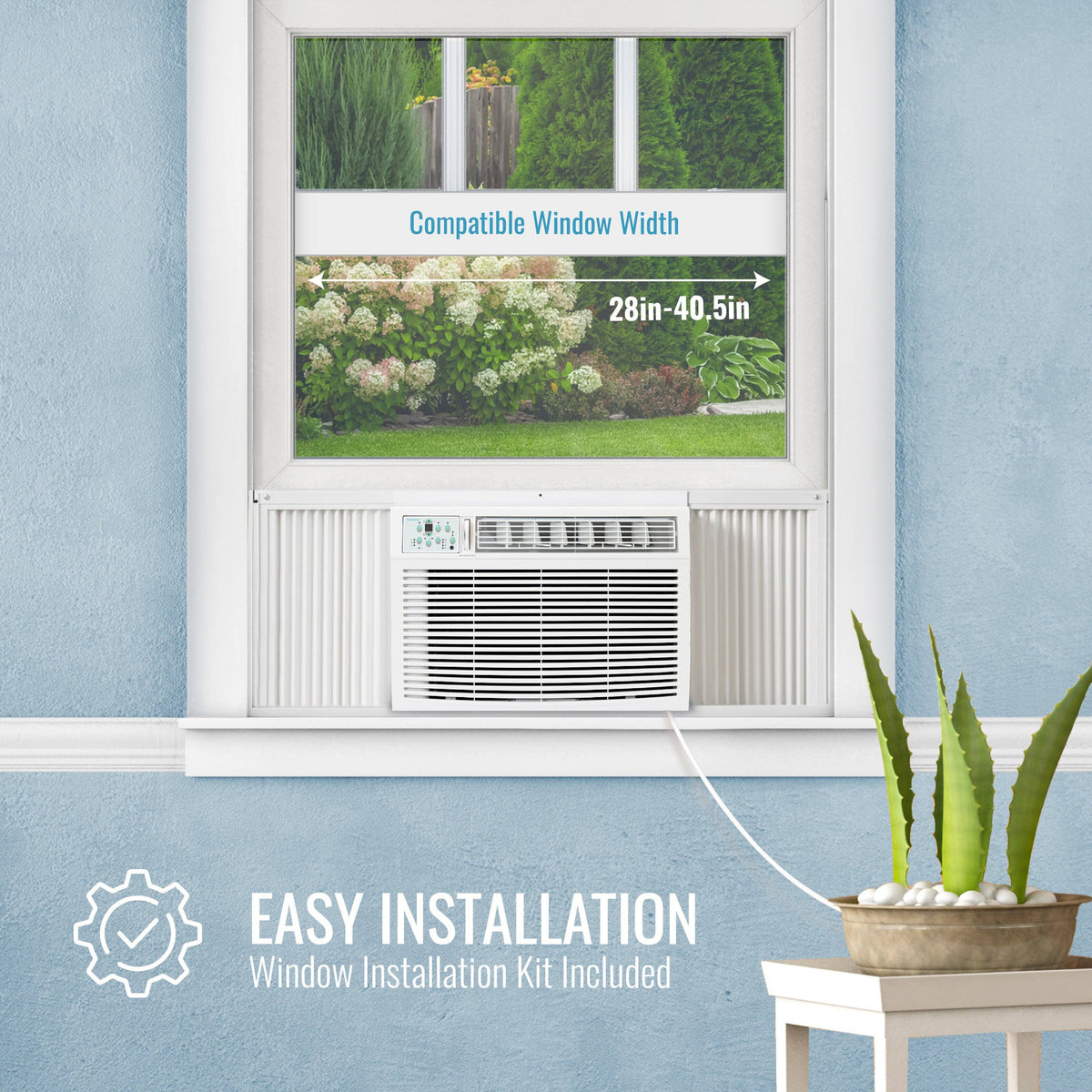 Keystone - 18,000 BTU 1000 Sq. Ft. 230V Window/Wall Air Conditioner with Follow Me LCD Remote Control - White