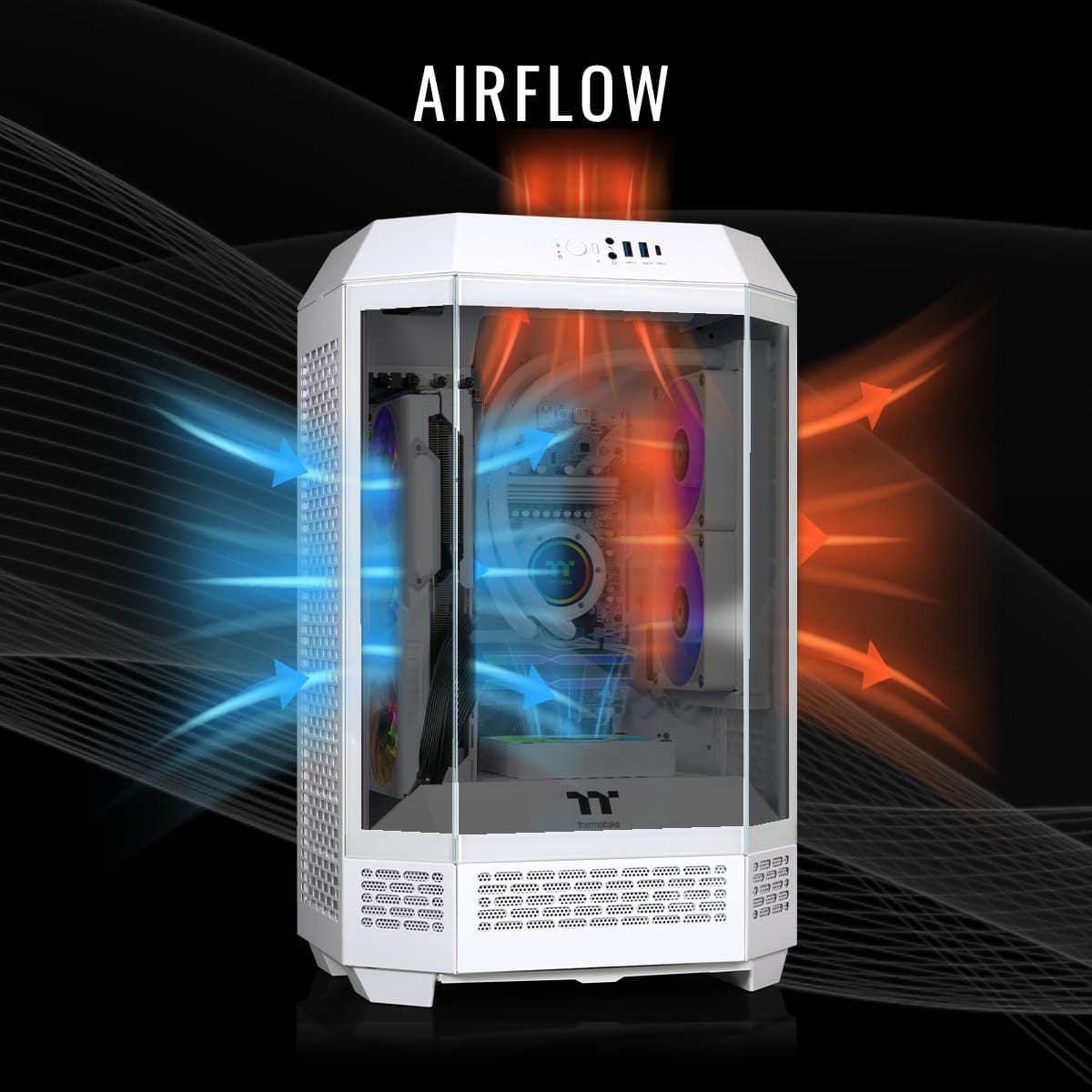 Thermaltake - LCGS Reactor 7897XS Gaming Desktop AMD Ryzen 7 7800X3D 2025 32GB Memory Radeon RX 9070 XT 2TB SSD NVMe M.2 - Snow