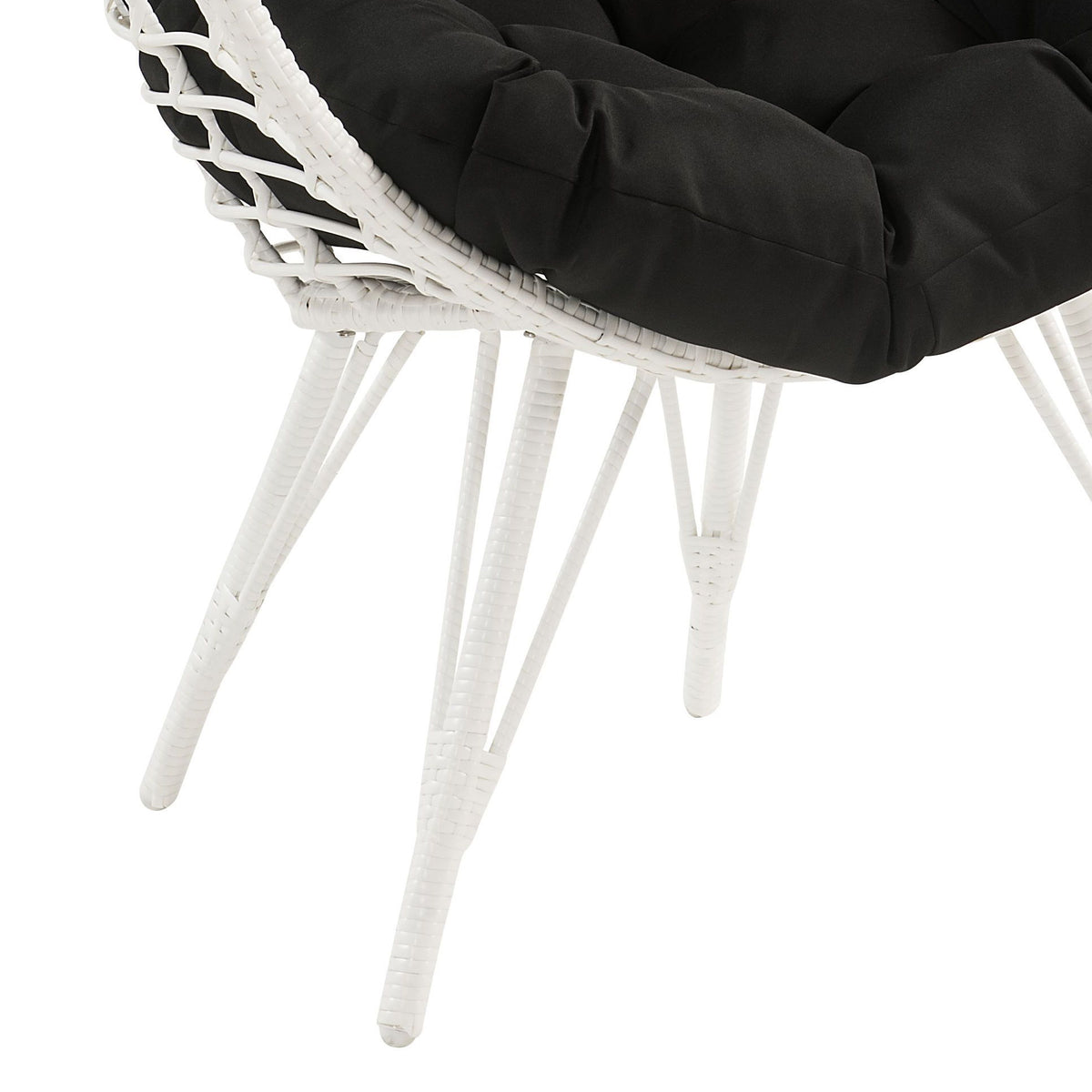 Galzed - Tumbona para patio - Negro / Blanco