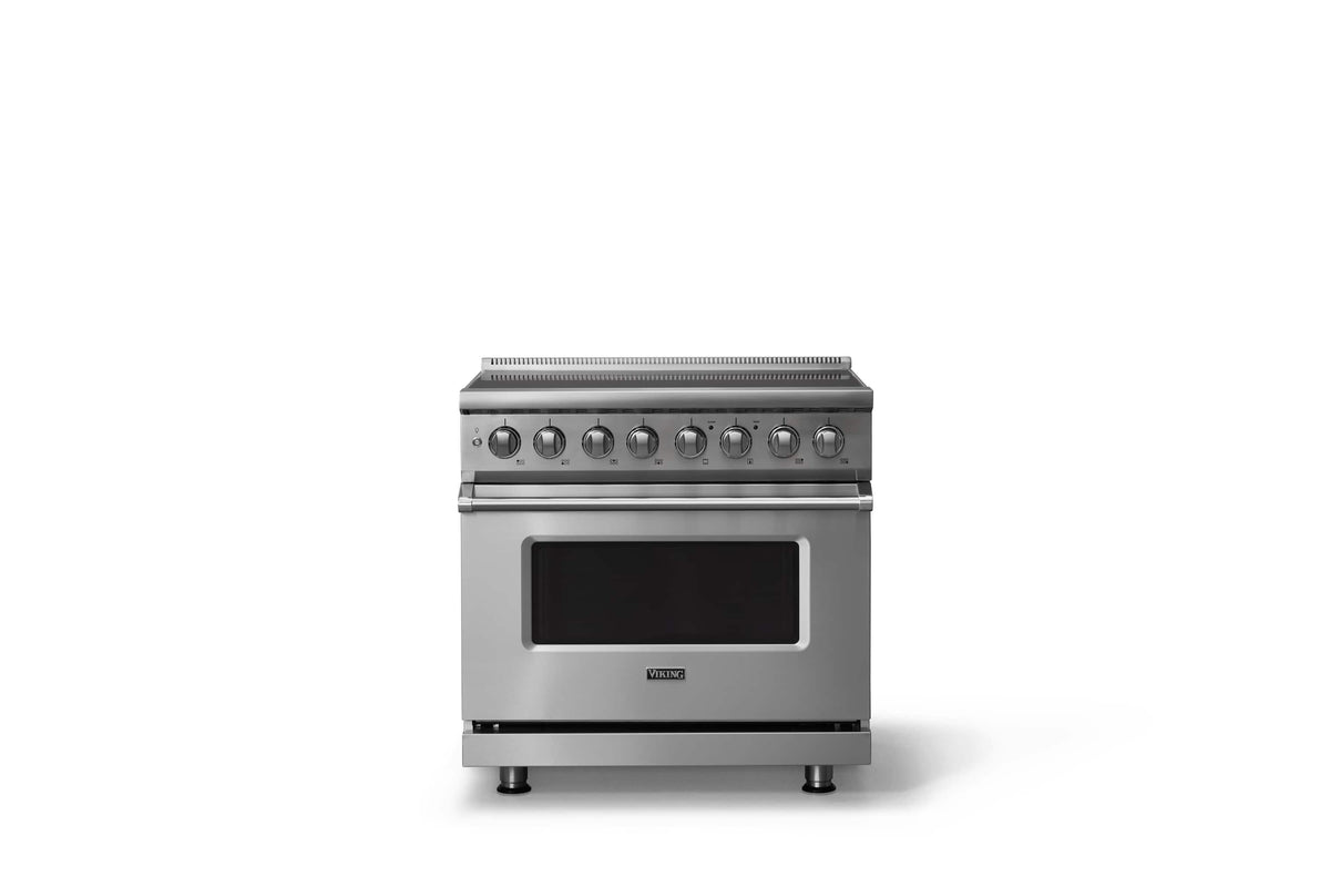 Viking - 36"W. 5.6 Cu.Ft. Pro5S 6 Element Freestanding Electric Induction Convection Range - Stainless Steel