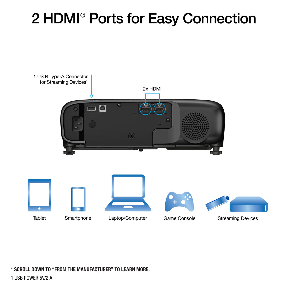 Epson - Pro EX9270 Projector, 4,600 Lumens of Color and White Brightness, 3LCD, Full HD 1080p, Wireless - Black