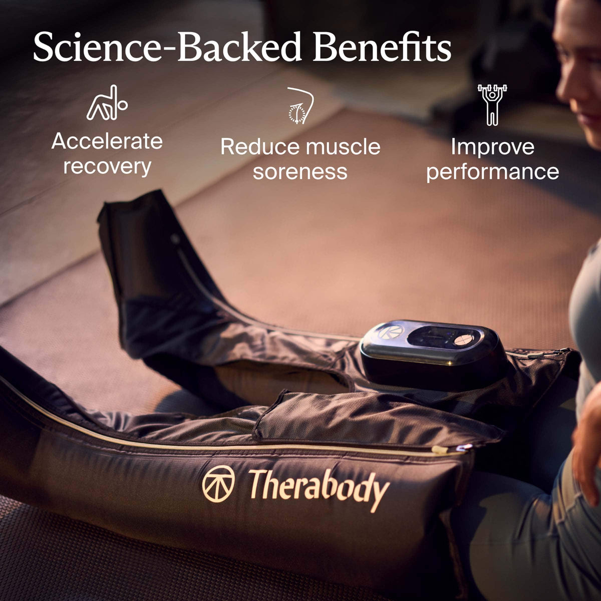 Therabody - JetBoots Prime - Ultra-Portable Wireless Compression Boots For Easy Leg Recovery - Short - Black