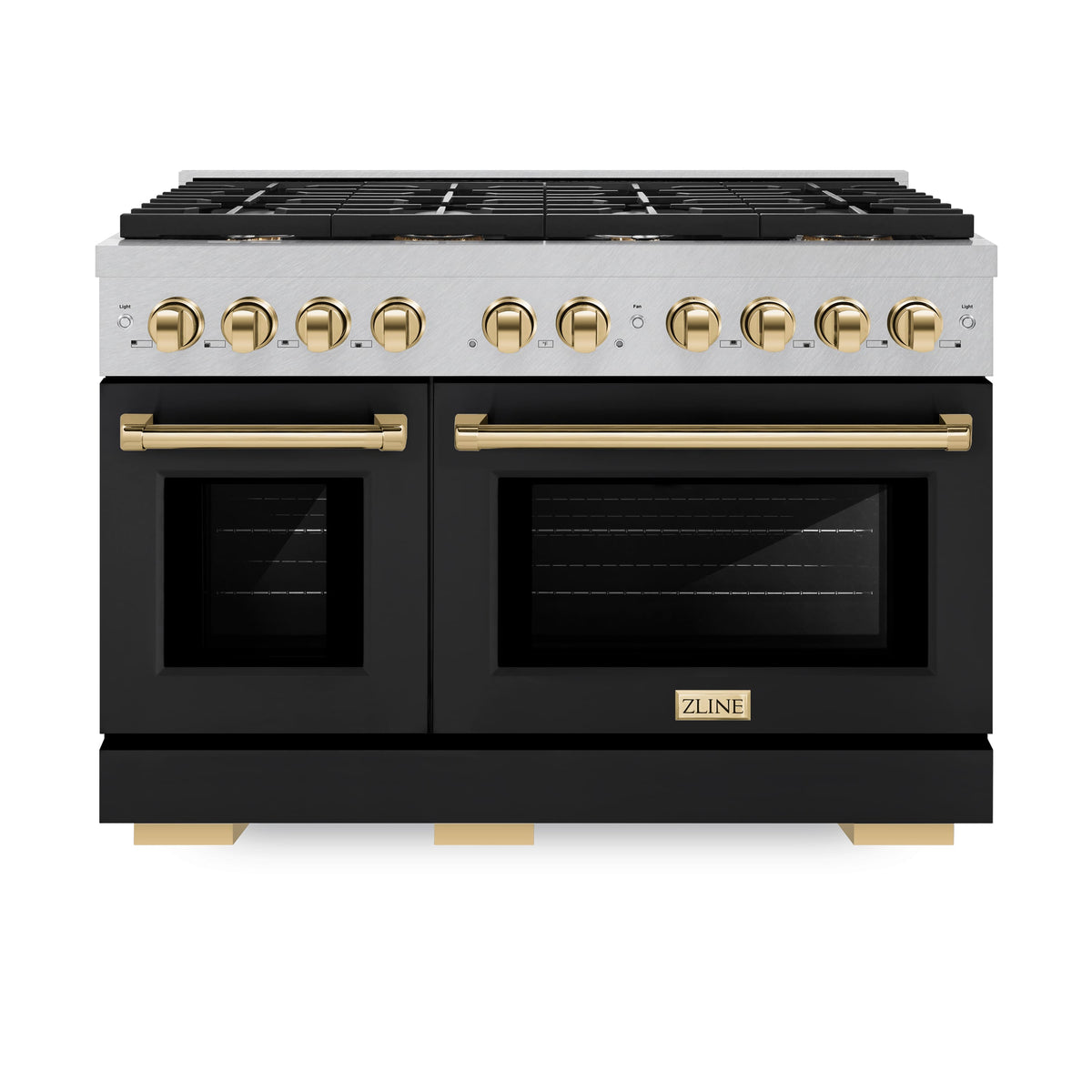 ZLINE - 48 in. Wide 8 Burner Autograph Paramount Gas Range with Gold Accents (SGRSZ-BLM-48-G) - Black